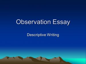Observation essay ideas