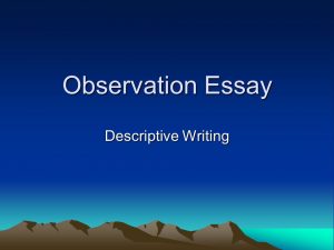 observation essay topic ideas