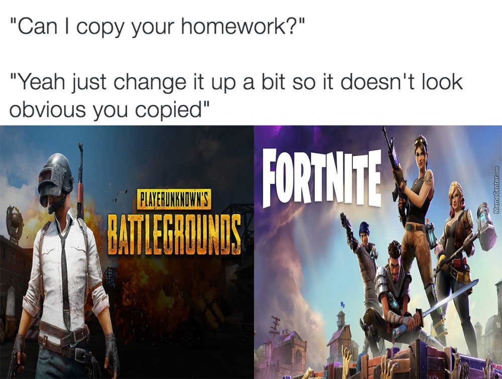 fortnite pubg homework meme